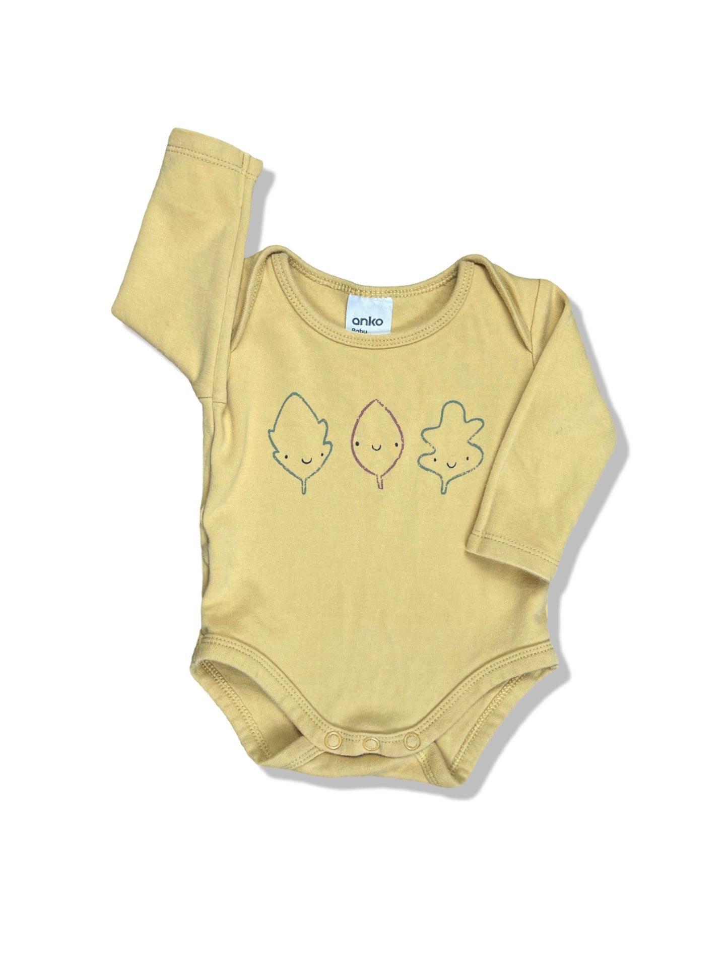 Anko Mustard LS Bodysuit 100% Cotton - Size 000