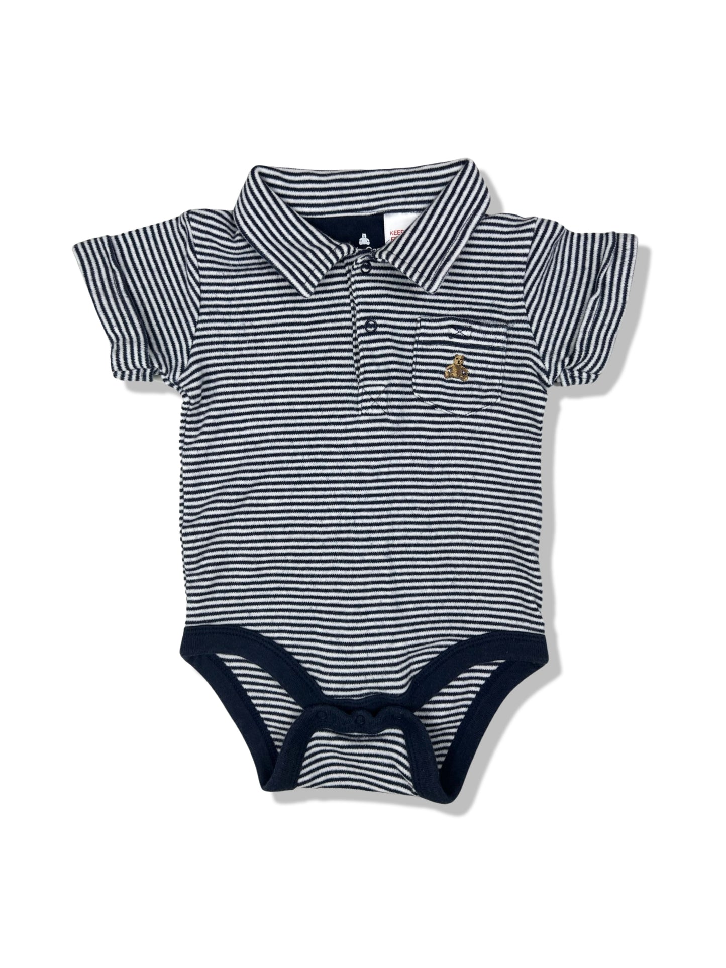 Baby Gap Striped SS Polo Bodysuit - Size 00