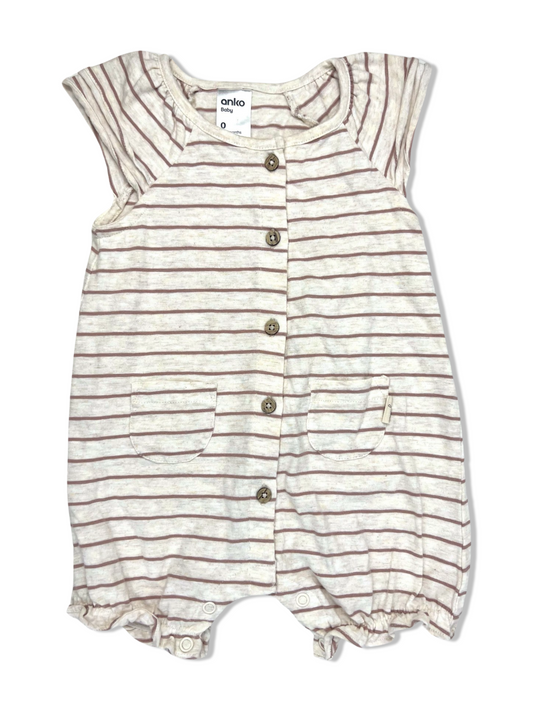 Anko Striped Romper 100% Cotton - Size 0