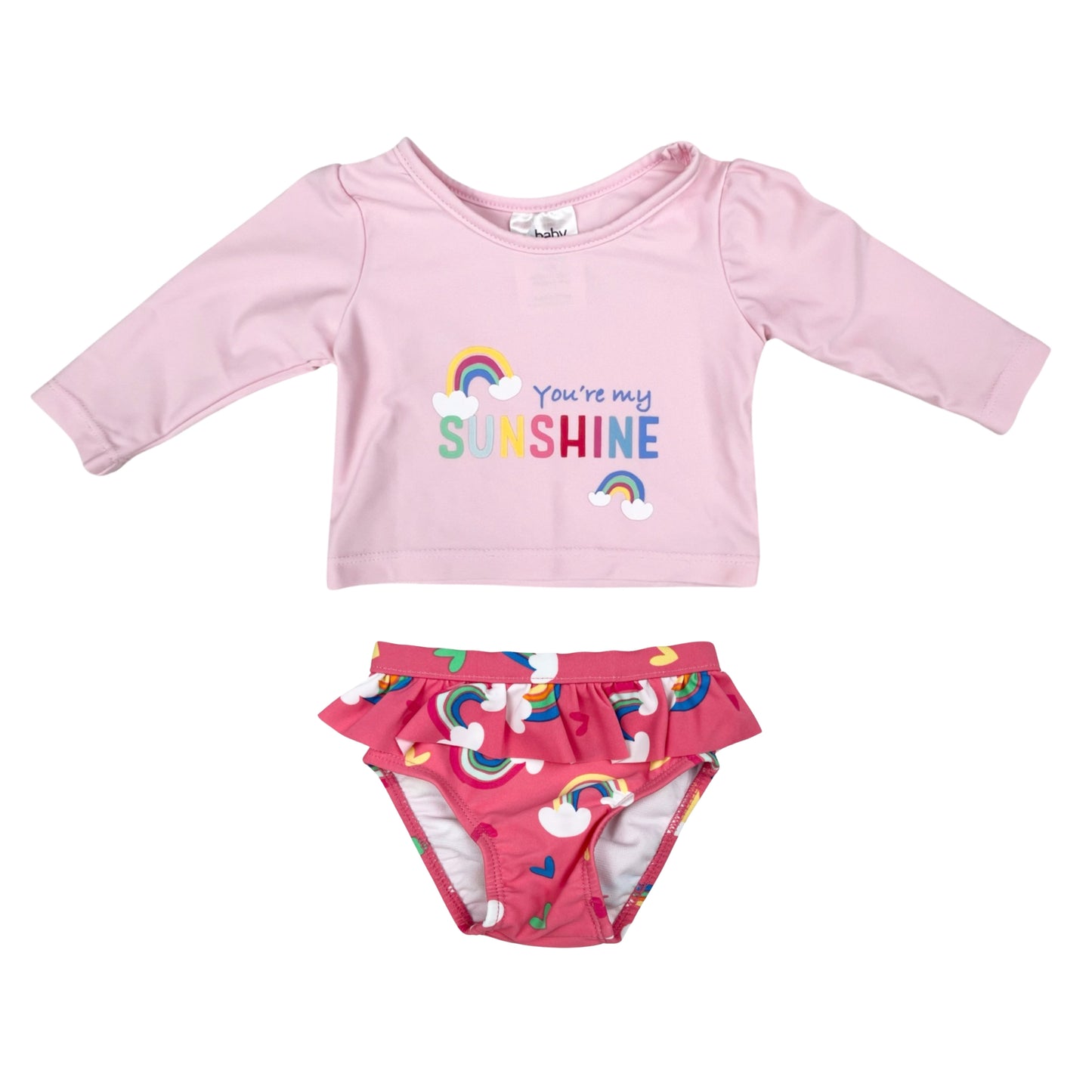 4baby Pink Rashie & Bottoms Set - Size 00