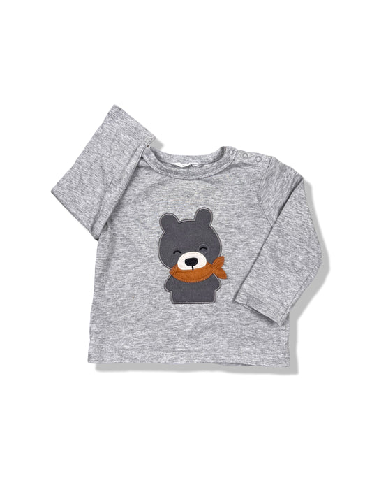 Country Road Grey Bear LS Shirt - Size 0