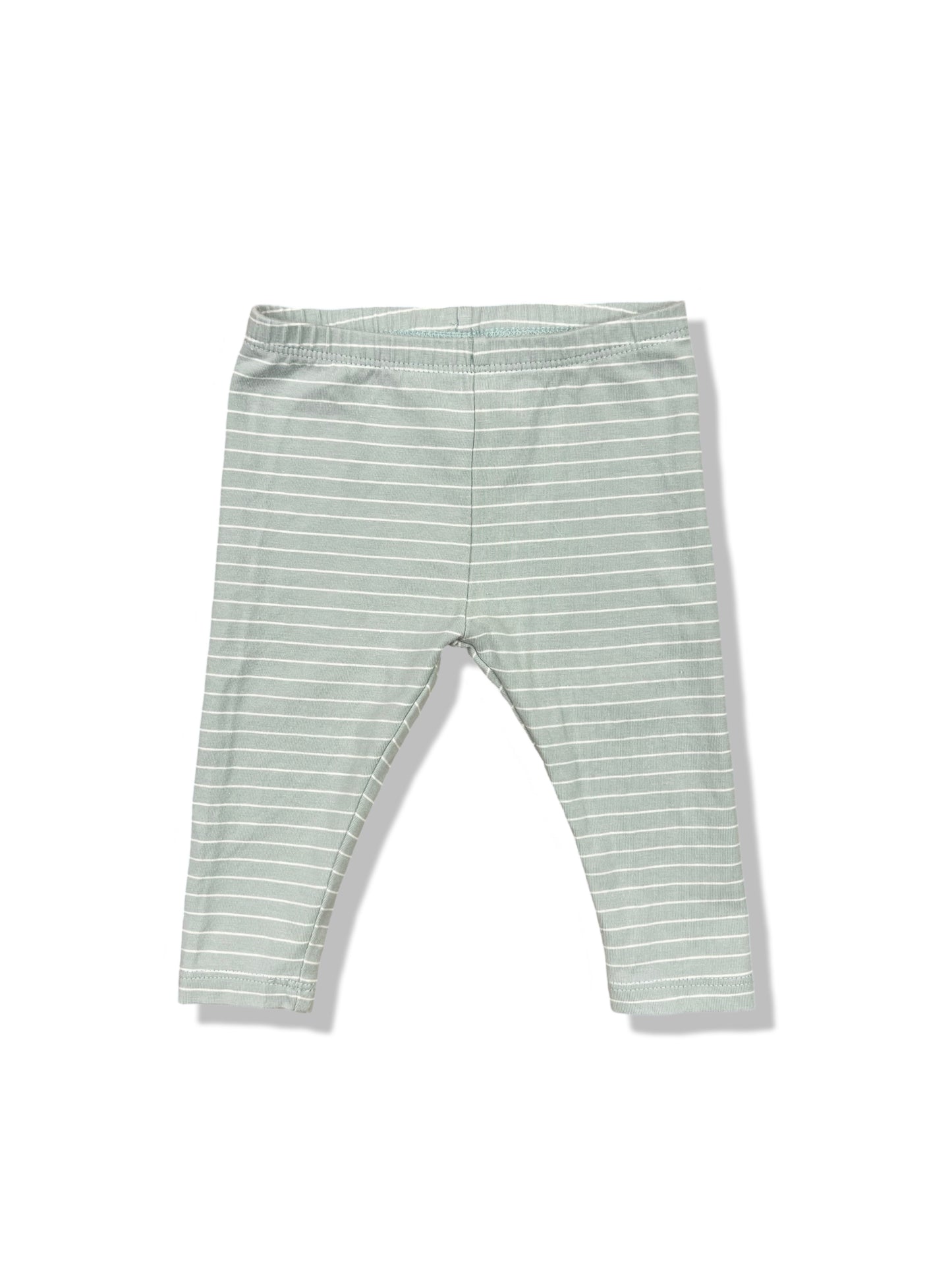 Target Green Striped Leggings Organic Cotton - Size 00