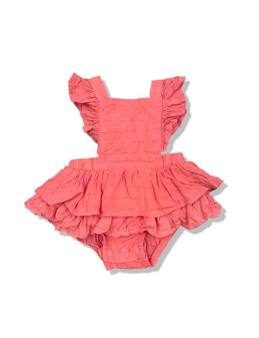 Baby Baby Coral Romper 100% Cotton - Size 0000