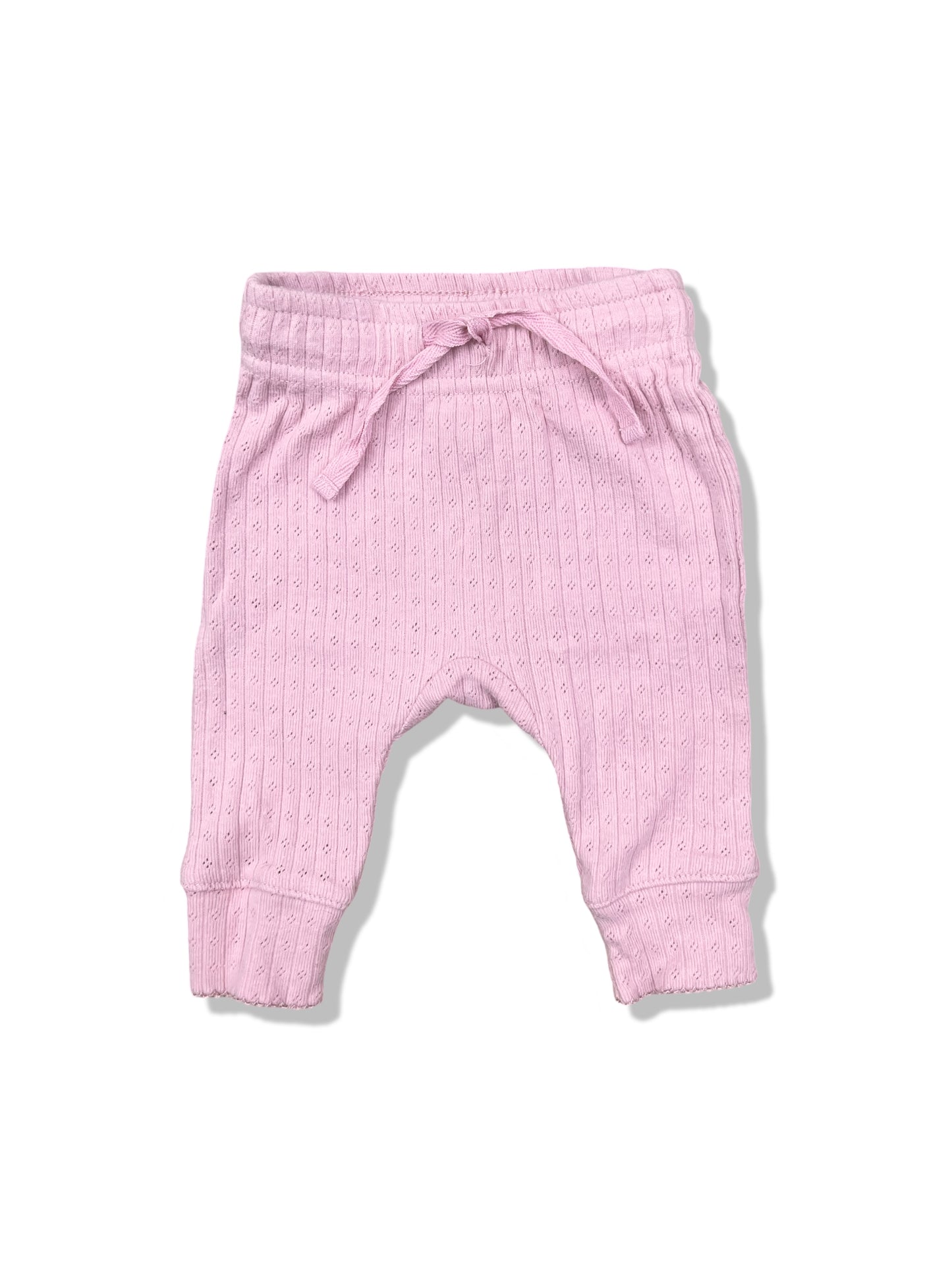 Baby Berry Pink Ribbed Leggings 100% Cotton - Size 0000