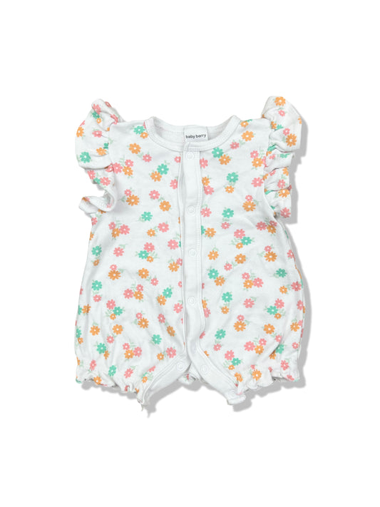 Baby Berry White Floral Romper 100% Cotton - Size 0000