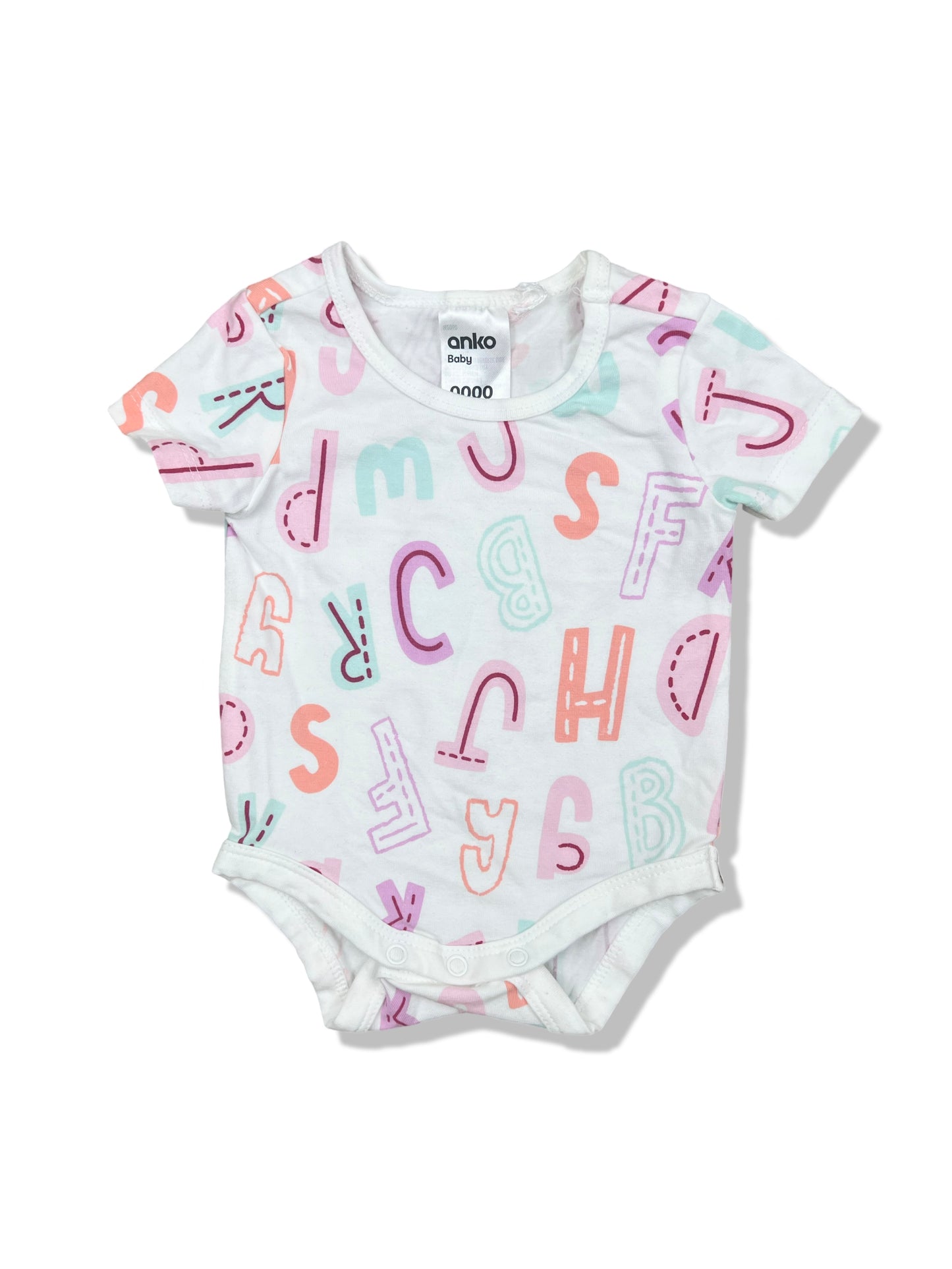 Anko Alphabet SS Bodysuit - Size 0000