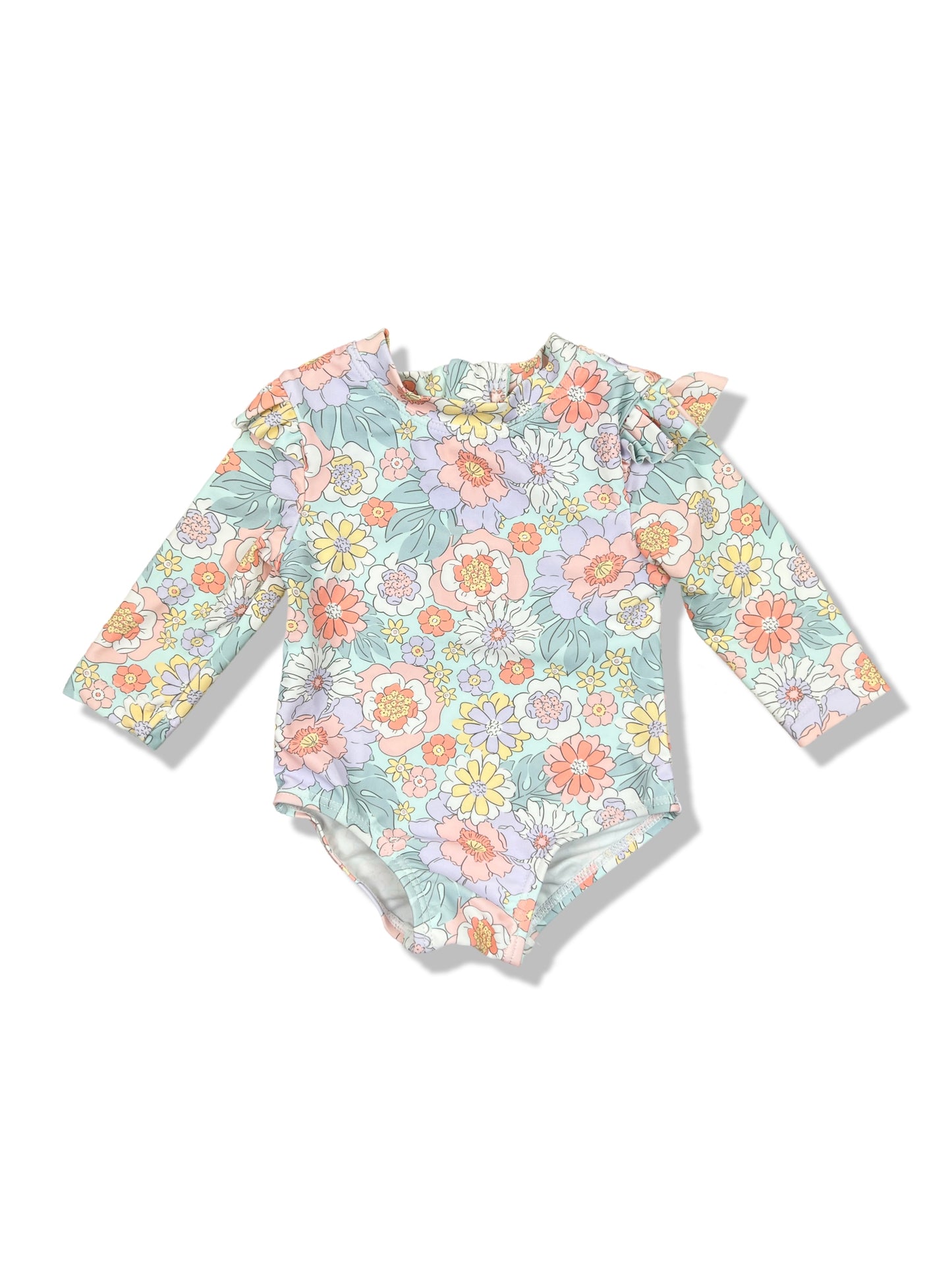 Anko Floral LS Swimsuit - Size 000