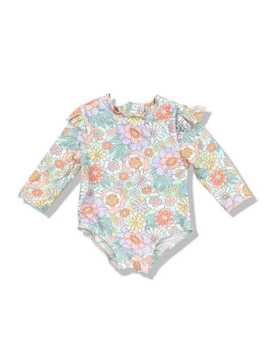 Anko Floral LS Swimsuit - Size 000